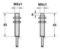 電感式接近傳感器M8系列黃銅鍍鎳尺寸圖