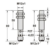 電容式接近傳感器尺寸圖接插件M12系列